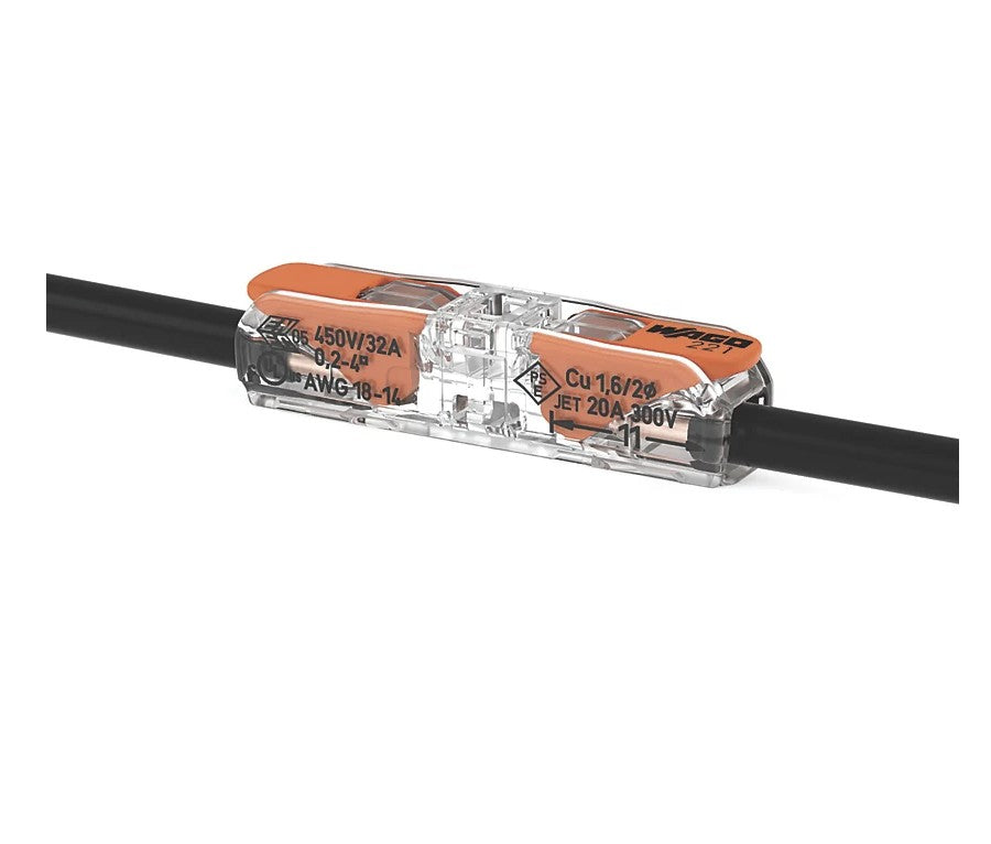 Wago 221-2411 32A 2-Way Inline Lever Connector