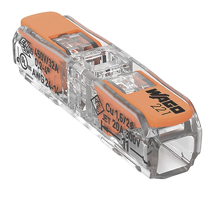 Wago 221-2411 32A 2-Way Inline Lever Connector