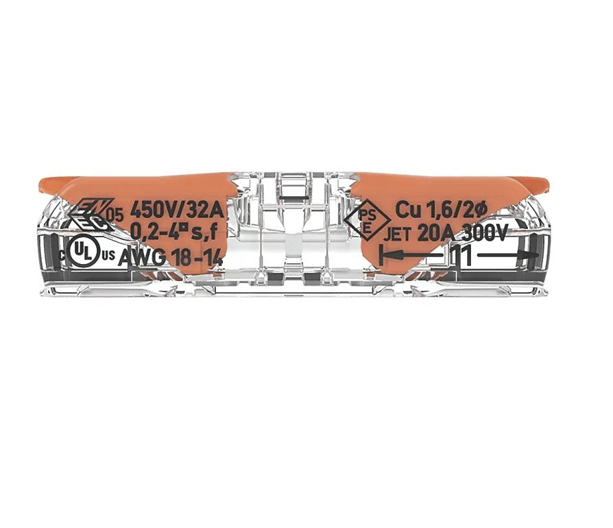 Wago 221-2411 32A 2-Way Inline Lever Connector